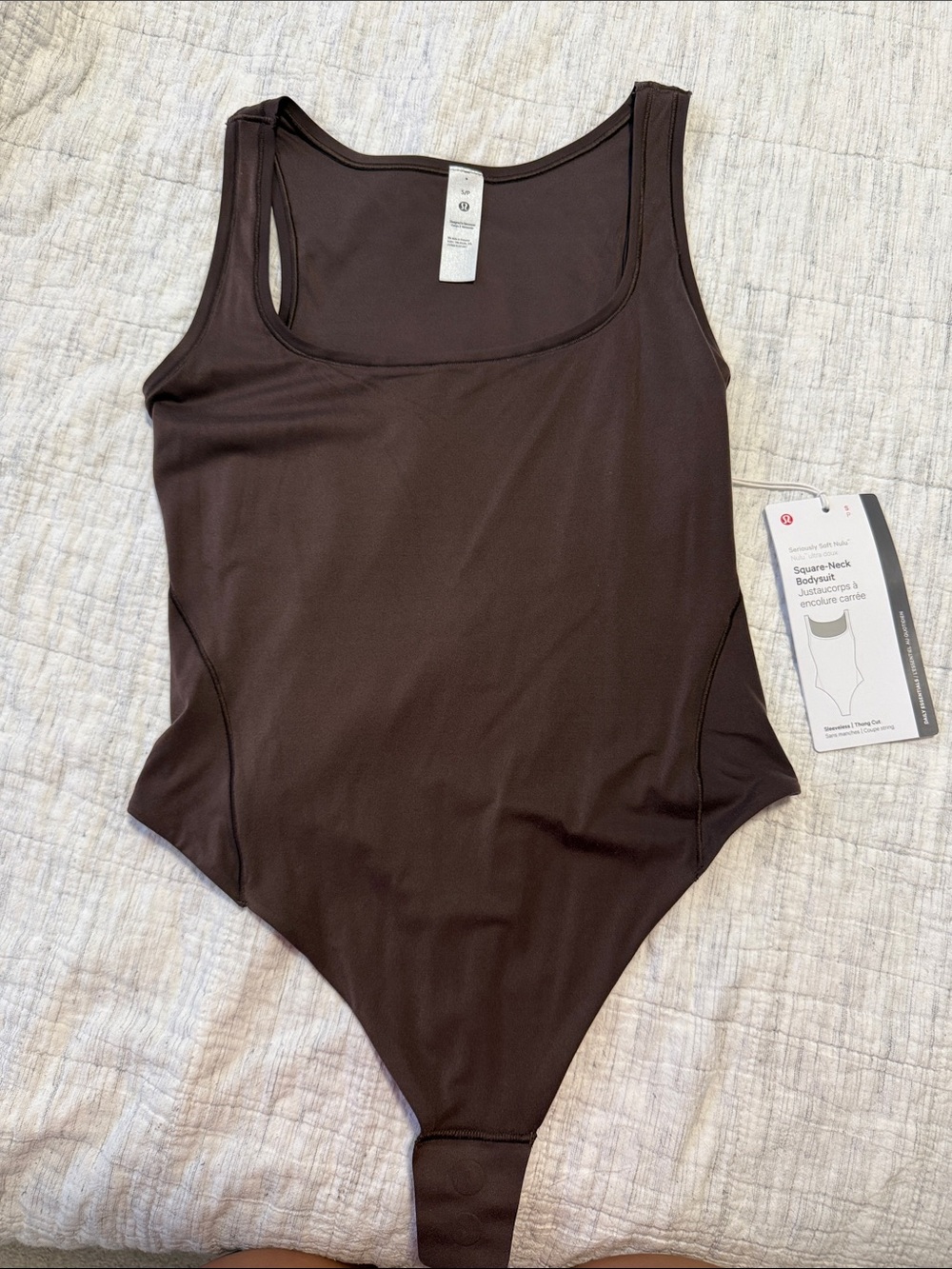 NWT lululemon athletica Square-Neck Tank Bodysuit in Chocolate Brown